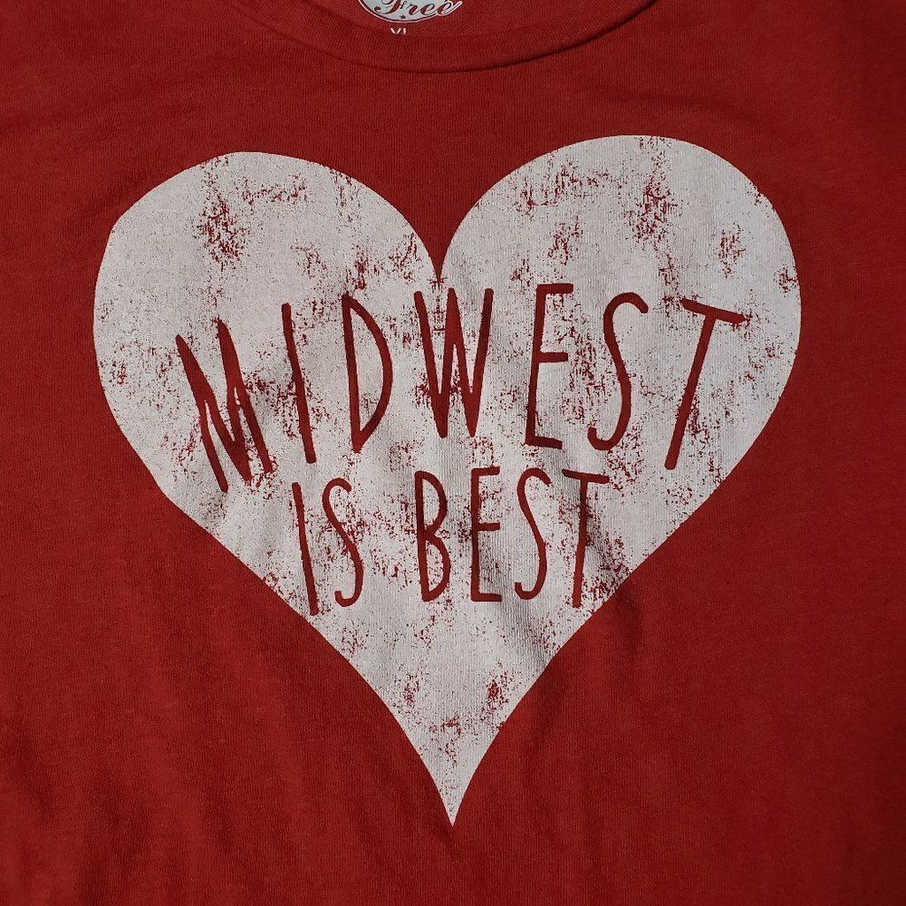 MIDWEST IS BEST womens graphic tee XL